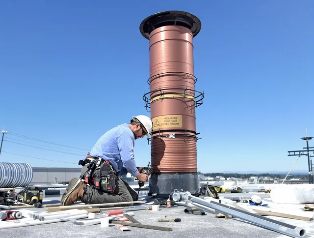 Installed chimney liner by Westerly Chimney Sweep in Westerly, RI
