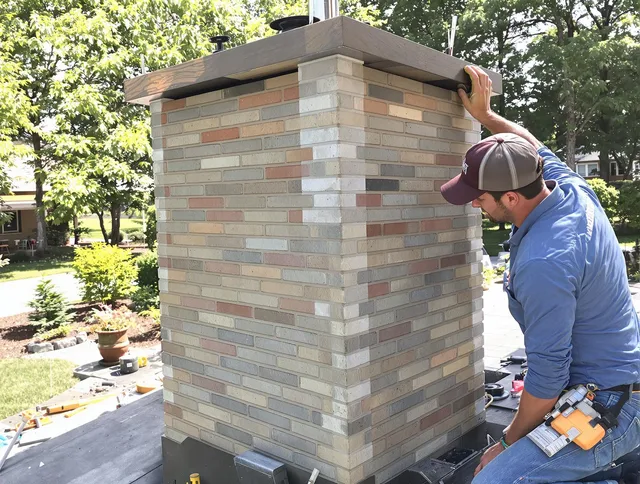 Westerly Chimney Sweep completing a modern chimney remodel in Westerly, RI