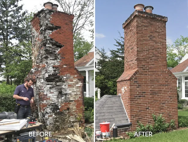 Westerly Chimney Sweep performing a full chimney restoration in Westerly, RI